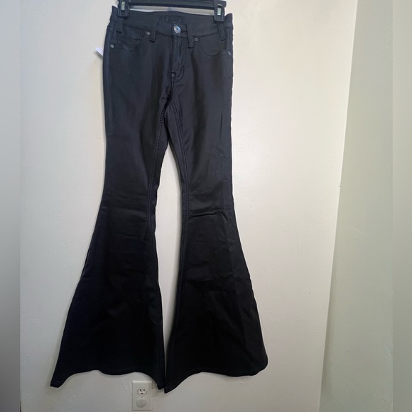 Rock&Roll Denim size 25x36 flare black jeans cowgirl pants - Picture 4 of 10